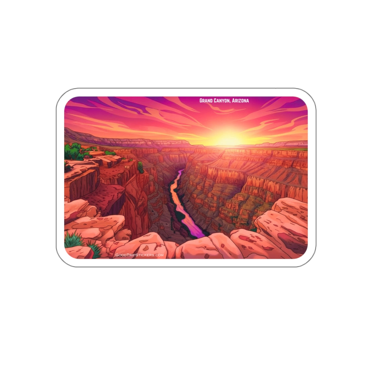 Grand Canyon Arizona Die-Cut Sticker — Rectangle Version