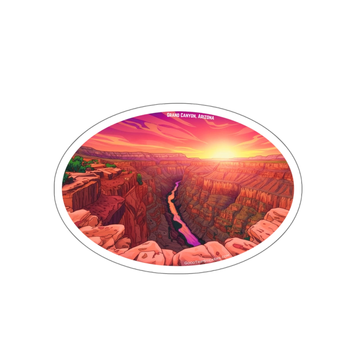 Grand Canyon Arizona Die-Cut Sticker — Oval Version