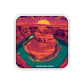 Horseshoe Bend Arizona Sunset Sticker — Retro Canyon Die-Cut Sticker