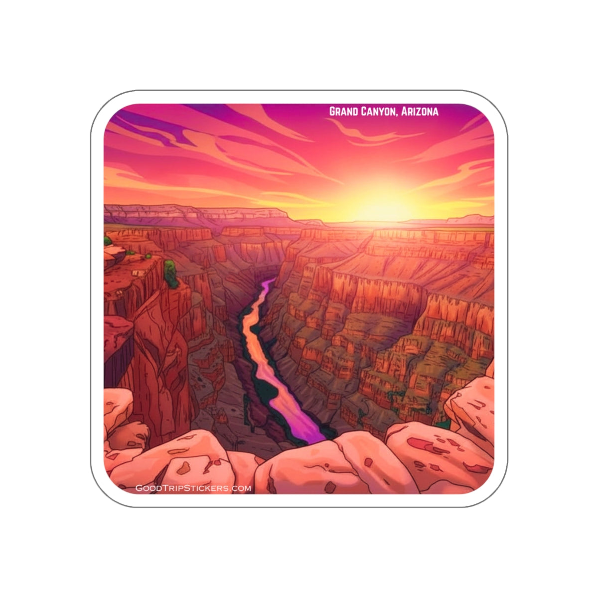 Grand Canyon Arizona Die-Cut Sticker — Square Version